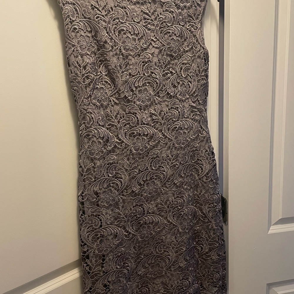 Ralph Lauren Evening - Lace Sleeveless Dress - Gray